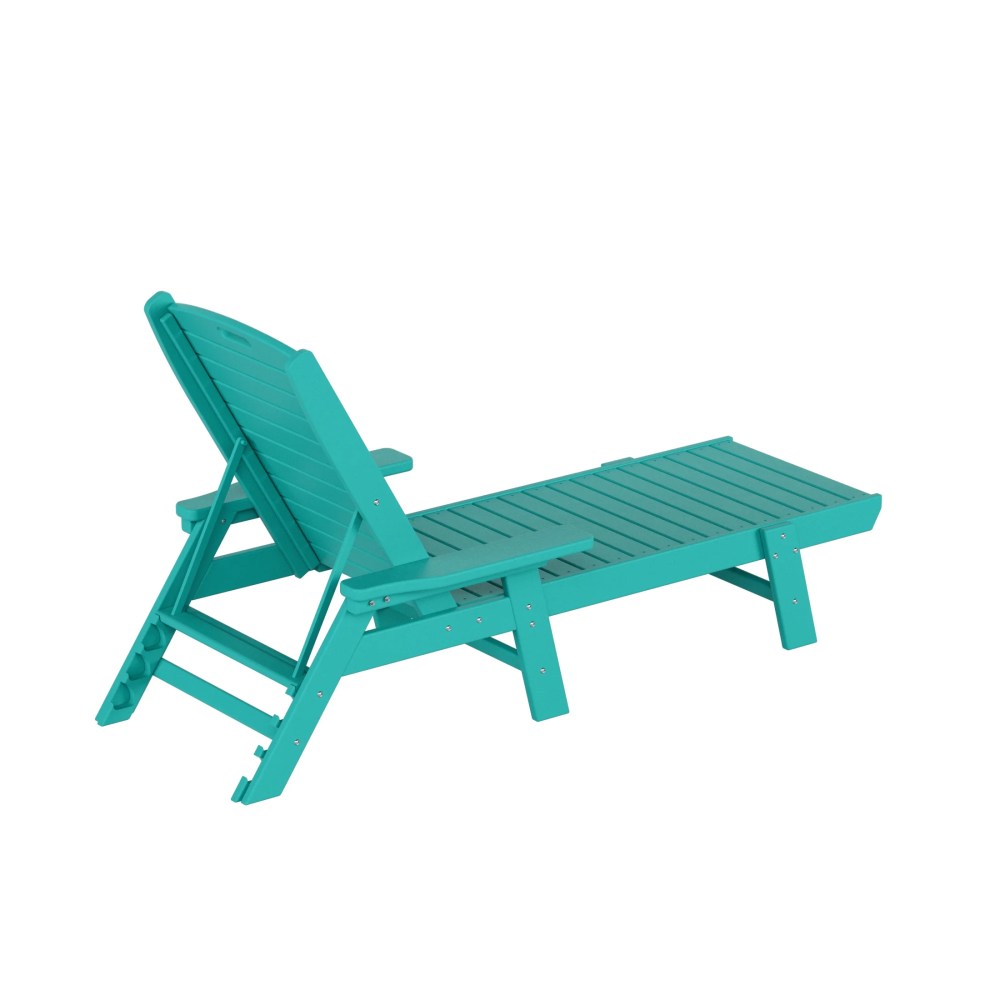 GARDEN Set of 2 Patio Outdoor Chaise Lounge Chair, Turquoise - Image 6