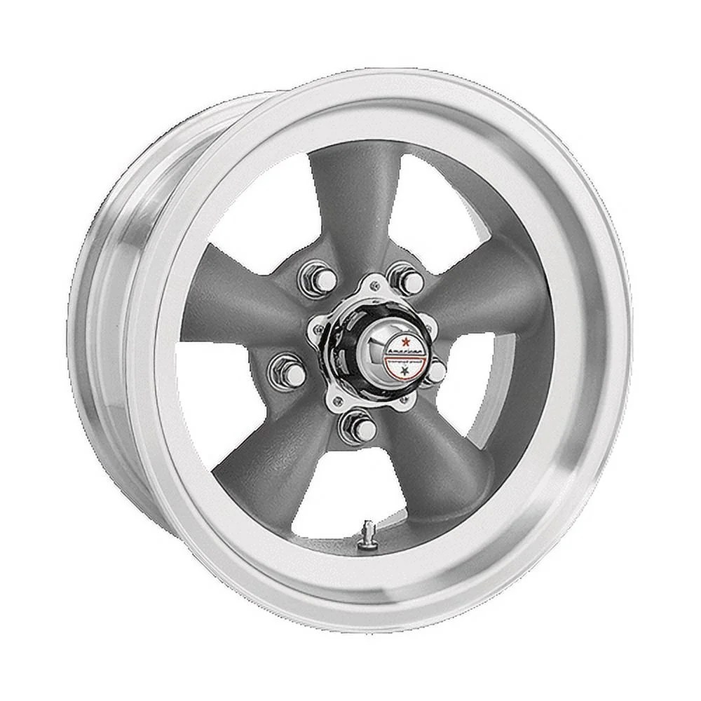 American Racing Vintage Aluminum Rim VN105 TORQ THRUST D 14X6in Torq Thrust Gray Machined Lip Finish, VN1054665