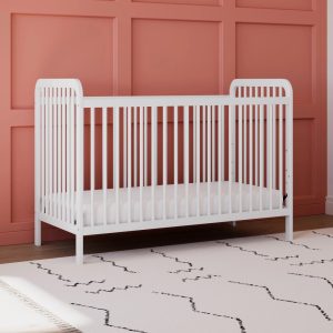 Storkcraft Pasadena 3-in-1 Convertible Baby Crib-GREENGUARD Gold Certified, 100 Solid Wood, Fits Standard Crib Mattress, Converts to Toddler Bed and Daybed, 4 Mattress Heights , White
