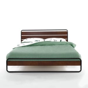 Zinus Therese 32" Metal Platform Bed Frame,Wood Finish,Full