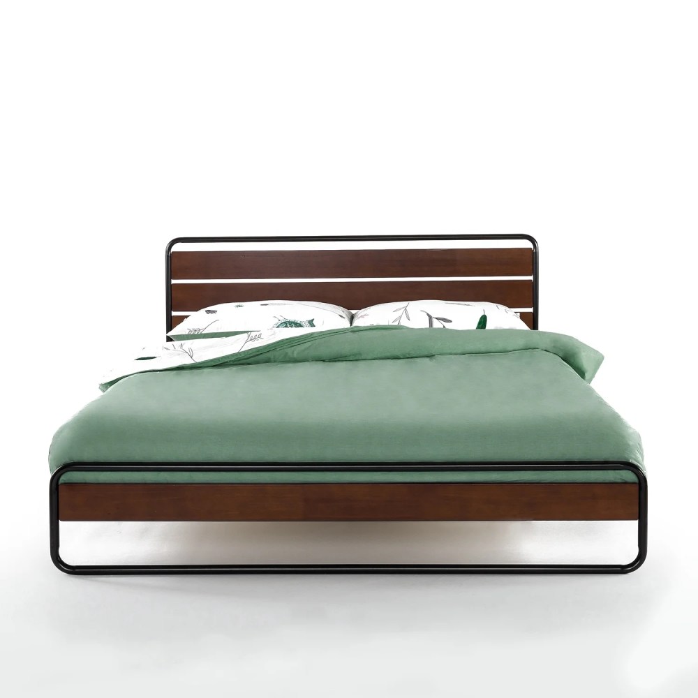 Zinus Therese 32" Metal Platform Bed Frame,Wood Finish,Full