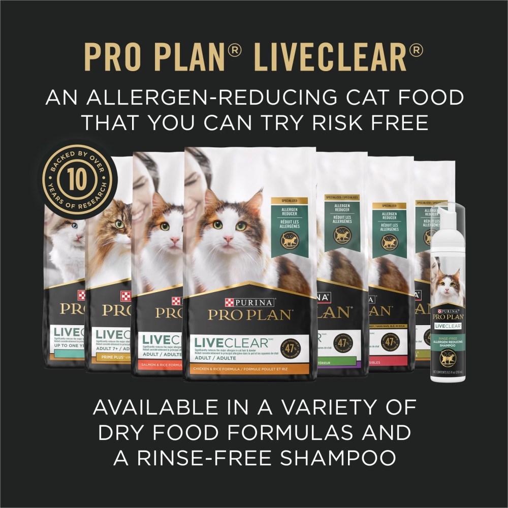 Purina Pro Plan LiveClear Sensitive Skin and Stomach Turkey and Oat Meal Formula Dry Cat Food, 12.5 lb. - Image 6