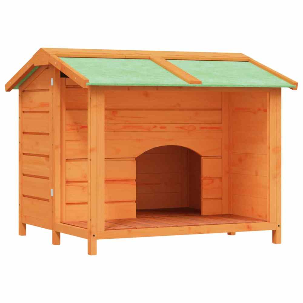 vidaXL Dog Kennel Brown 37.8"x34.3"x31.7" Solid Wood Pine - Image 4