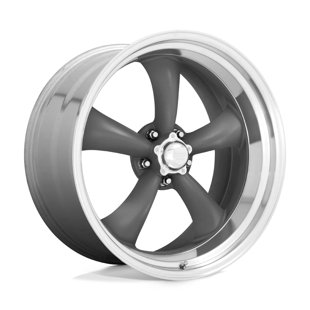 American Racing Vintage Aluminum Rim VN215 CLASSIC TORQ THRUST II 1 PC 15X8in Mag Gray Machined Lip Finish, VN2155861