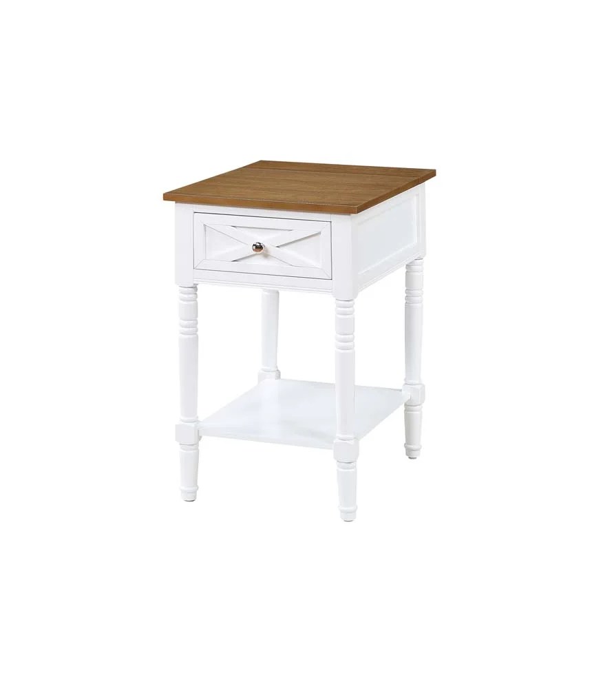 Convenience Concepts Country Oxford End Table with Charging Station, Multiple Colors - Image 2