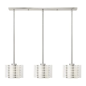 Livex Lighting Hilliard 3 Light Linear Chandelier in Brushed Nickel