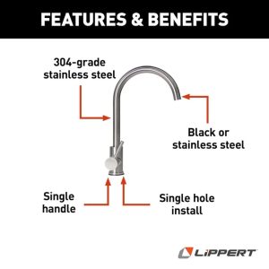 Lippert Flow Max Stainless Steel RV Kitchen Faucet