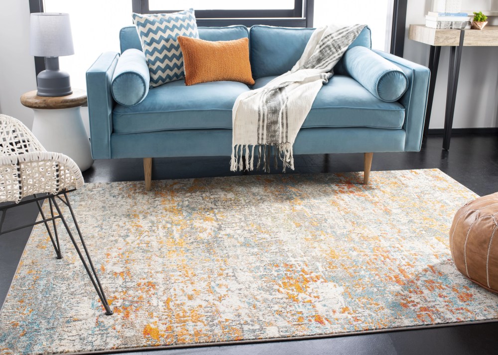 SAFAVIEH Madison Kebo Abstract Area Rug, Grey/Pink, 5'3" x 7'6" - Modern Design, Grey & Pink, Ideal for Living Room, Bedroom, Dining Space - Image 16