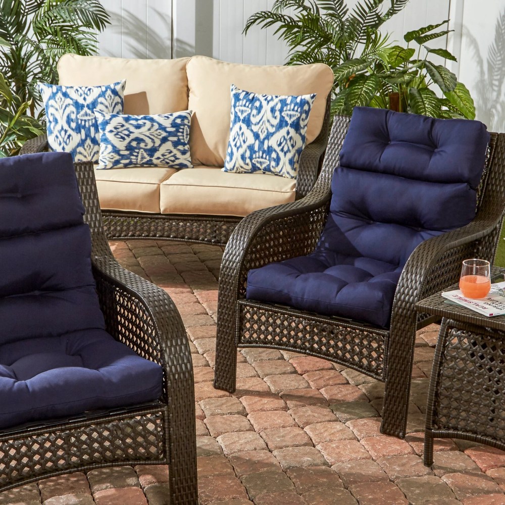 Sunbeam 44 x 22 in. Outdoor High Back Chair Cushion (2-Pack) by Greendale Home Fashions - Image 48