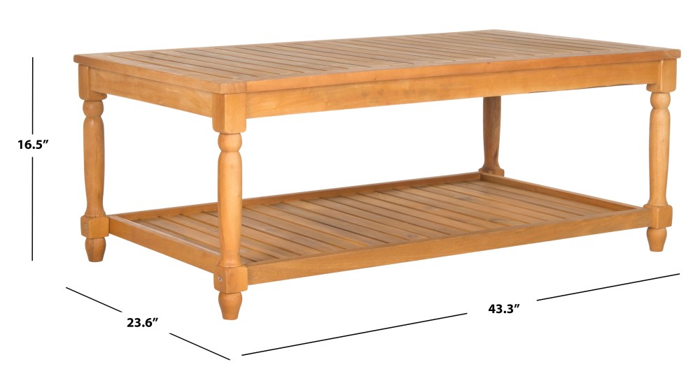 Safavieh Oakley Outdoor Patio Rectangular Coffee Table - Natural - Image 5