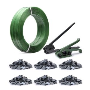 "U.S. Solid PET Strapping Roll Packaging Kit with Tensioner,Sealer,600 Metal Seals,5/8"" x 0.031"" x 1970""