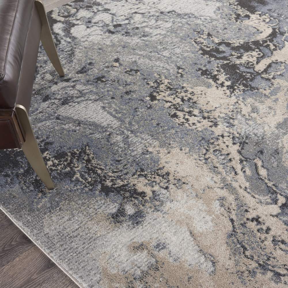 Nourison Maxell Contemporary Abstract Grey 5'3" x 7'3" Area Rug, Plush, Bedroom, Kitchen, Living Room, (5" x 7") - Image 5