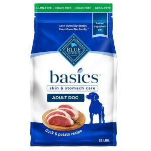 Blue Buffalo Basics Grain Free Adult Dry Dog Food,  Duck,  Chicken Free,  22lbs