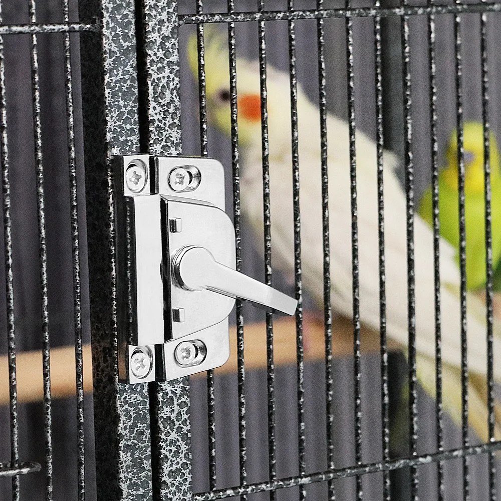 Renwick 63" Large Rolling Metal Parrot Cage with Detachable Stand, Black - Image 4