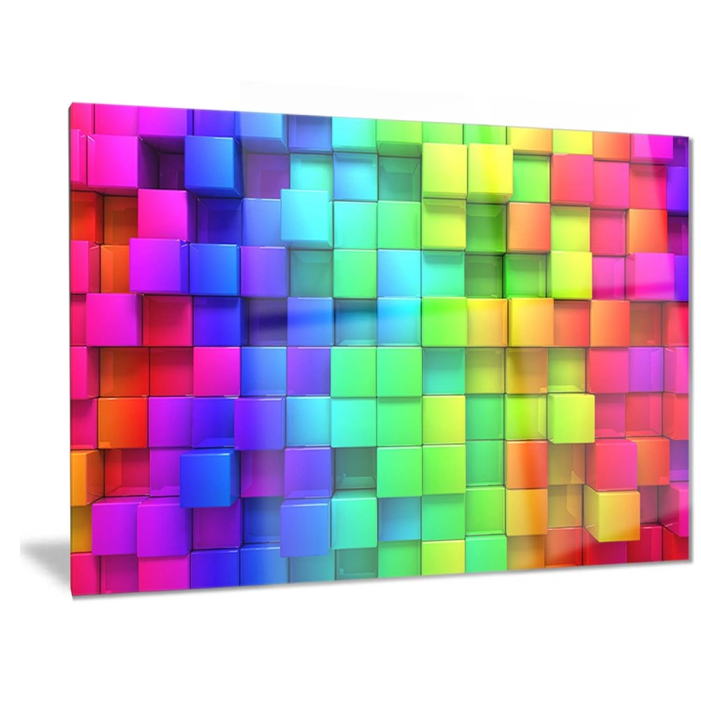 Rainbow of Colorful Boxes 40.00" x 30.00" Painting Art Prints, by Designart - Image 4