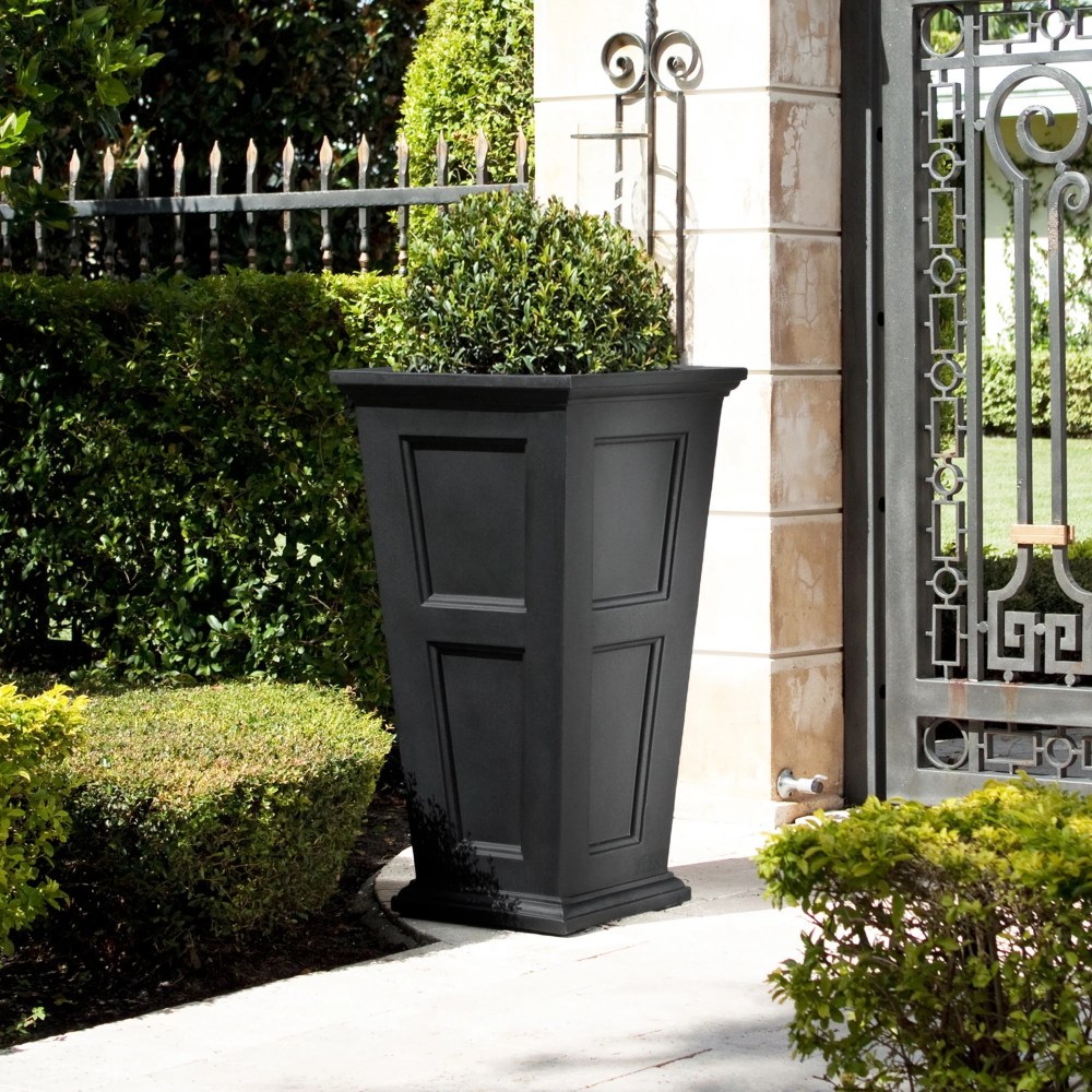 Mayne Fairfield 22" x 22" x 40" Square Tall Black Plastic Planter - Image 8