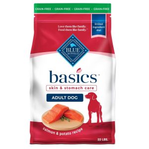 Blue Buffalo Basics Grain Free Adult Dry Dog Food,  Salmon,  Chicken Free,  22lbs