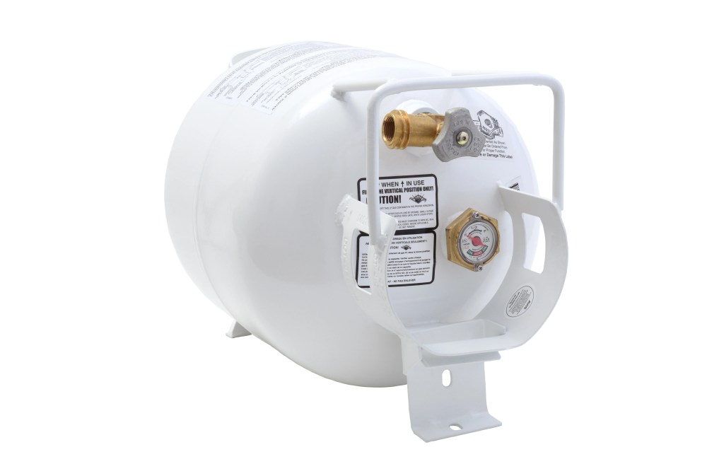 Flame King 20LB Empty Steel Horizontal Propane Tank Cylinder with OPD & Built-in Gauge