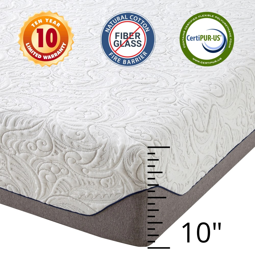 Boyd Sleep Air Flow 10" Gel Memory Foam Mattress, Medium Firm, Adult, Queen with Zip-off Cover - Image 5