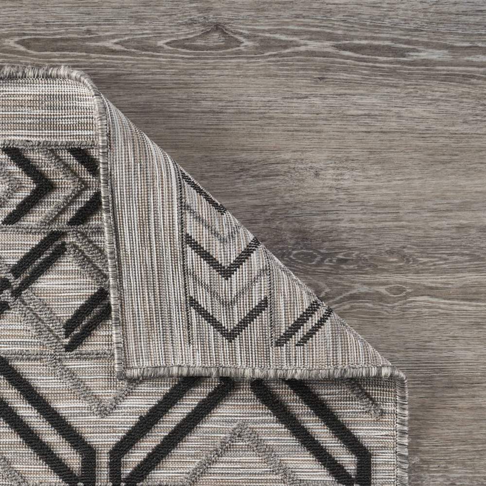 LR Home Reese 5" x 7", Black/Gray Diamond Fade, Stain, and Moisture Resistant Indoor/Outdoor Area Rug - Image 5