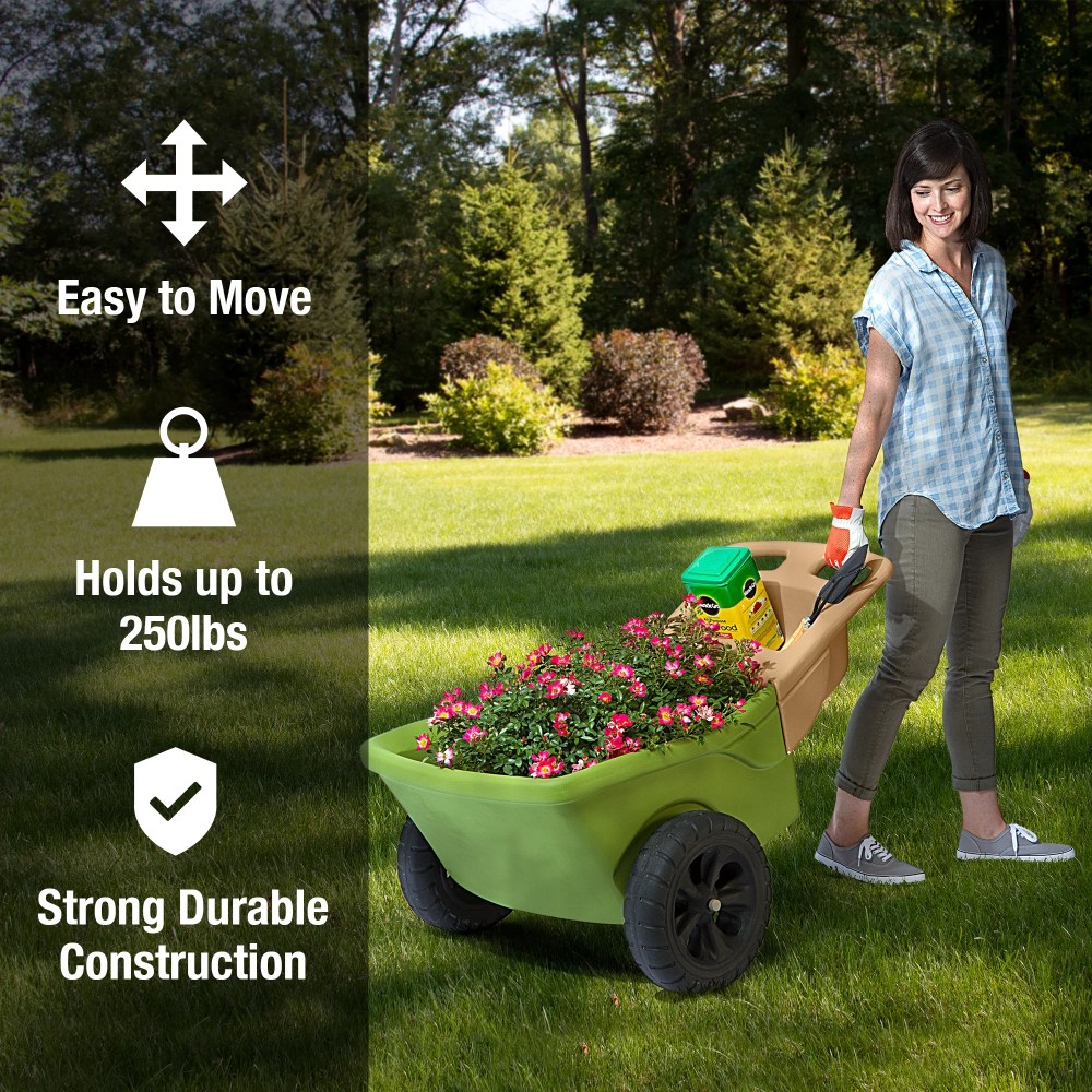 Simplay3 250 lbs Capacity Plastic Foldable Wheelbarrows with Double Wall - Image 4