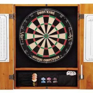 GLD Viper Metropolitan Steel-Tip Dartboard Cabinet - Oak