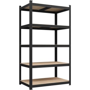 Alden Design 5-Tier Metal Boltless & Adjustable Storage Rack,  Black