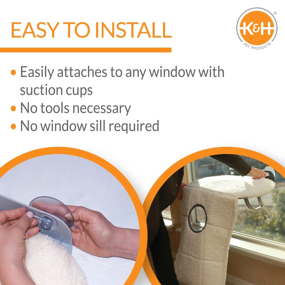 K&H Pet Products Universal Mount Kitty Sill Hooded Fleece 14 X 24 Inches - Image 7