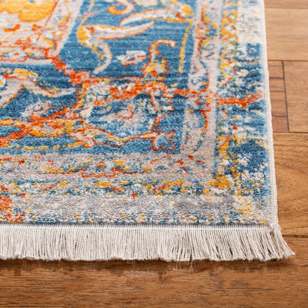 SAFAVIEH Vintage Persian Trina Traditional Polyester Area Rug, Blue/Multi, 6" x 9" - Image 6