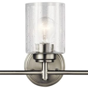 Kichler Winslow 21.5" 3 Light Brushed Nickel Vanity Light with Clear Seeded Glass Shades