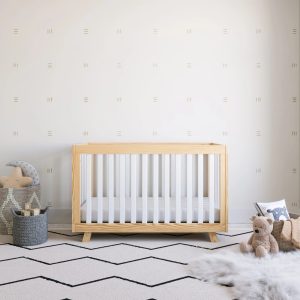 Storkcraft Beckett 3-in-1 Convertible Baby Crib, Natural/White