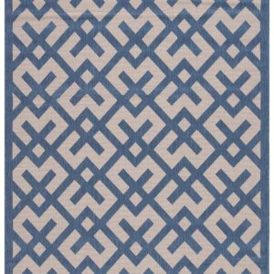 Safavieh Courtyard Alvin Geometric Indoor/Outdoor Area Rug,  Beige/Blue,  8" x 11"