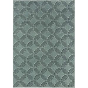 Better Homes & Gardens Carved Geo Indoor Accent Rug, Aqua Petals, 5" x 7"