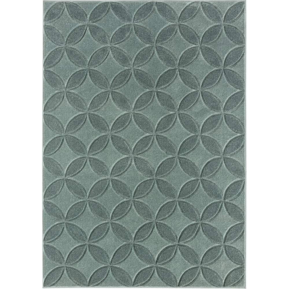 Better Homes & Gardens Carved Geo Indoor Accent Rug, Aqua Petals, 5" x 7"