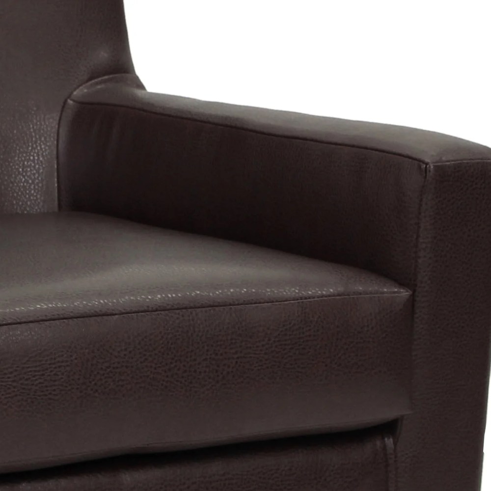 Fox Hill Trading Emma Arm Chair, Walnut Faux Leather - Image 5