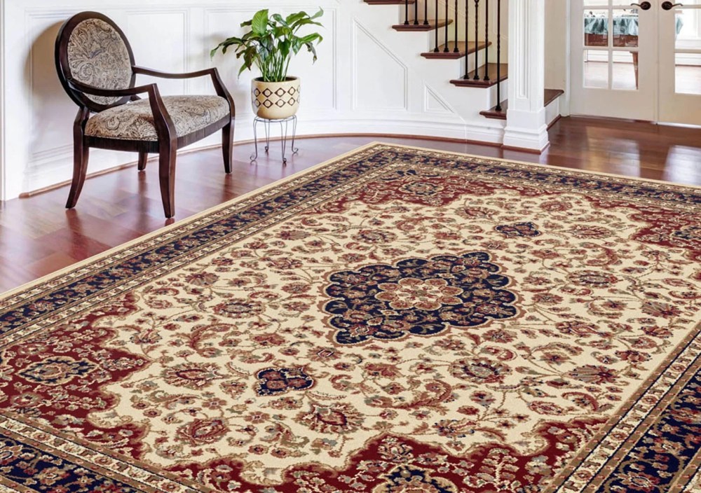 Tayse Sensation Area Rug 4782 IVORY Traditional Ivory Bordered Medallion 7" 10" x 10" 3" Rectangle - Image 2