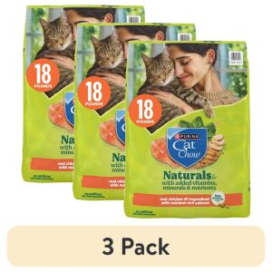(3 pack) Purina Cat Chow Naturals Chicken Flavor Dry Cat Food,  18 lb Bag