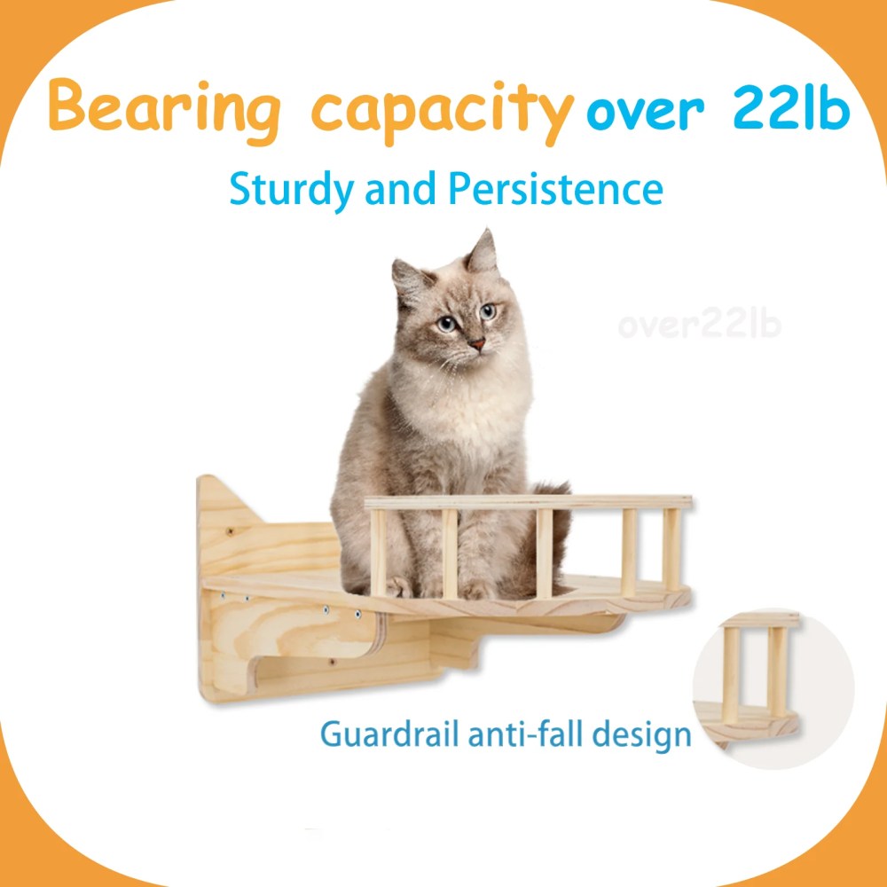 MIUZMORE 9-Piece Wall-Mounted Cat Shelves Set, House, Lookout Tower, 2 Sisal Scratching Posts, 5-Step Cat Wall Ladder, Space-Saving Indoor Furniture - Image 5