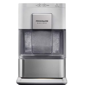 Frigidaire Gallery 44 lbs. Nugget Ice Maker, Self-Cleaning Countertop Soft Pellet Ice Machine with Touchscreen Controls, Stainless Steel Grey
