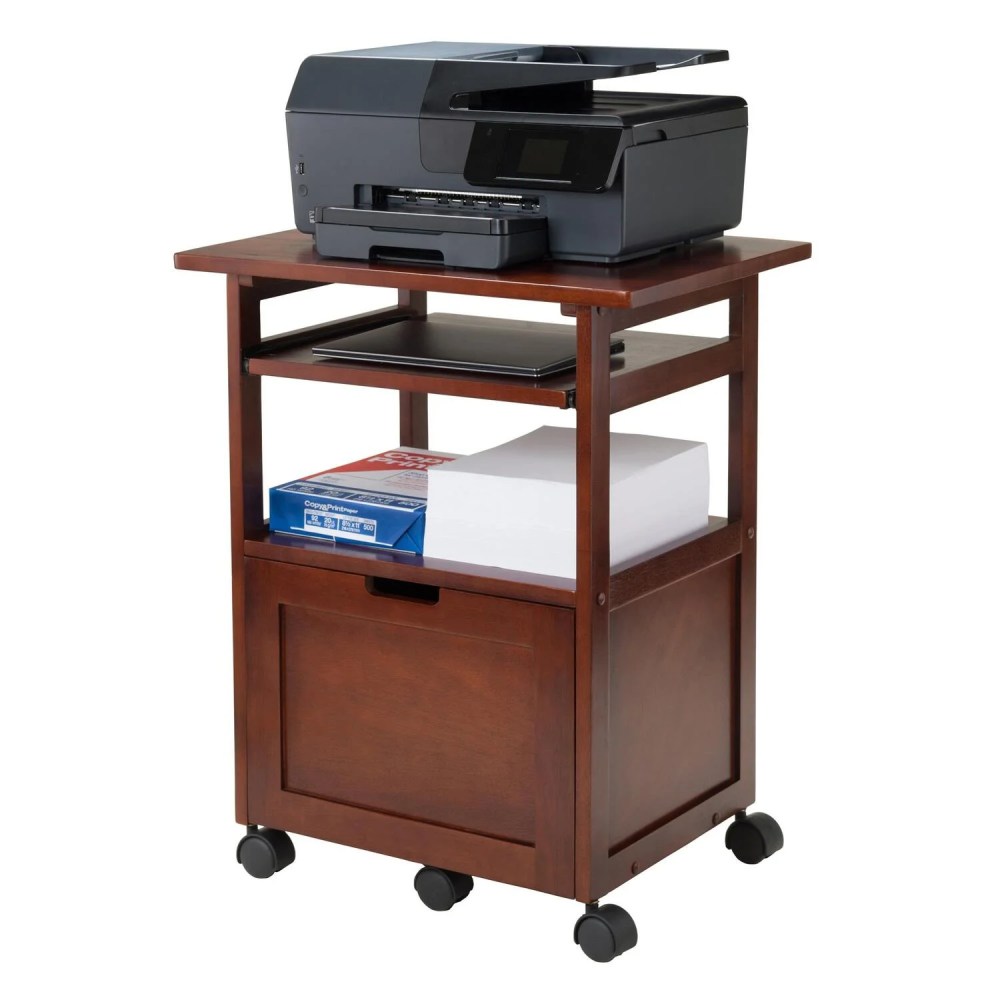 Winsome Piper Work Station, Keyboard, Walnut Finish - Image 4