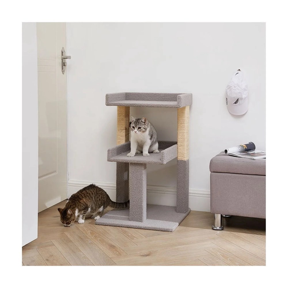 Lulu 2-Tier Cat Tree Tower for Indoor Cats-Large Cat Tower & Cat Condo for Large Cats Cat Tree House:Gray - Image 9