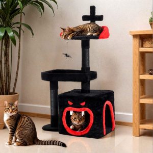 ModFusion 38.5" Cat Tree Tower with Vampire Hideout,  Halloween Themed