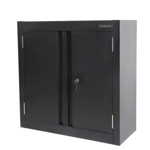 WORKPRO 28-Inch Wall Garage Storage Cabinet,Adjustable Shelf,Steel,Black
