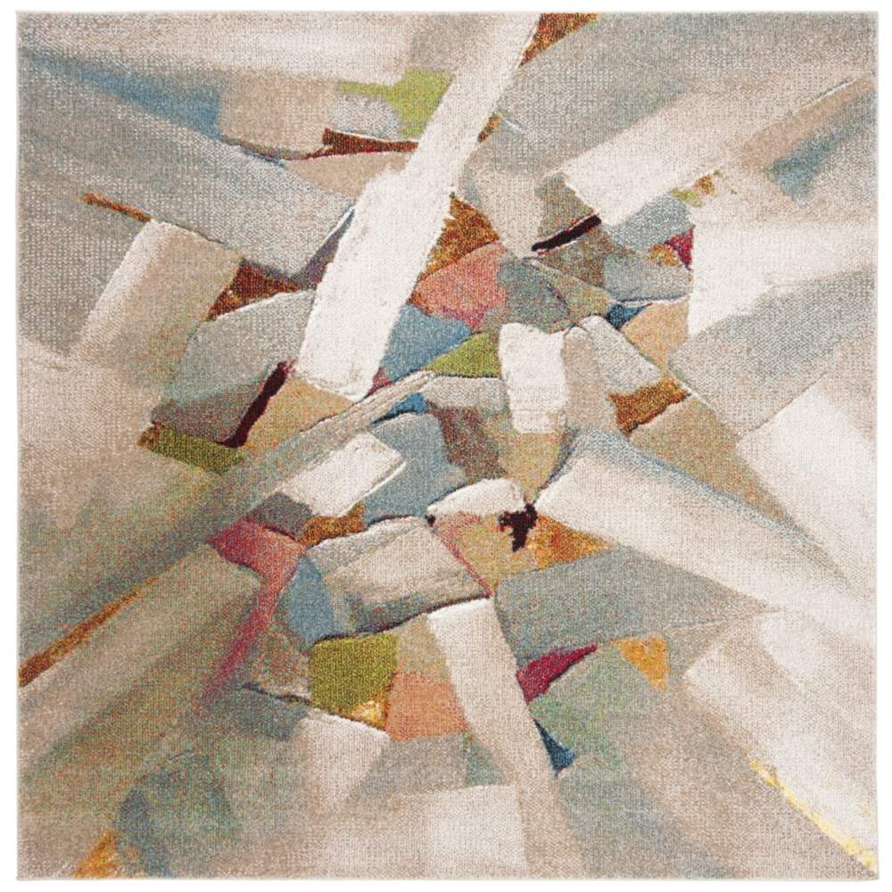 SAFAVIEH Porcello Harding Abstract Brush Strokes Area Rug, Grey/Multi, 4" x 6" - Image 5