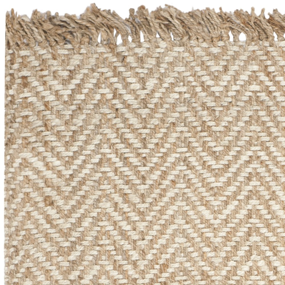 SAFAVIEH Natural Fiber Gillian Chevron Jute Area Rug, Bleach/Natural, 5" x 8" - Image 6