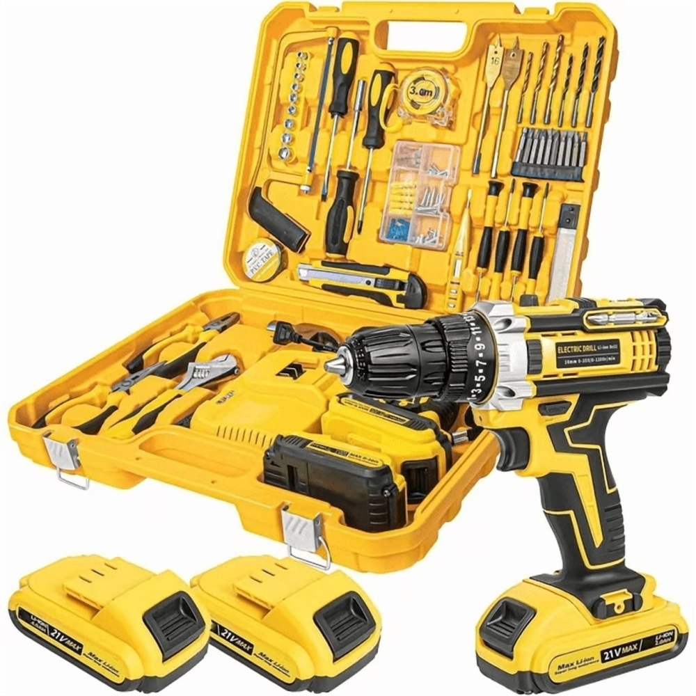 Ailongcity 21V Power Tool Set 2Ah,120 Pieces