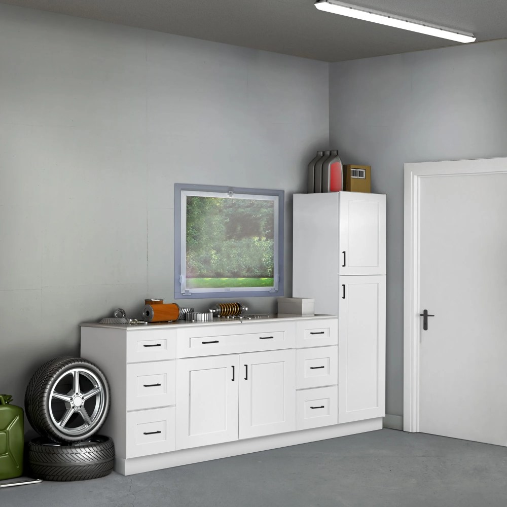 Design House Brookings Ready to Assemble Shaker 3-Drawer Kitchen Base Cabinet (18 x34.5 x 24,) Sherwin Williams White - Image 2