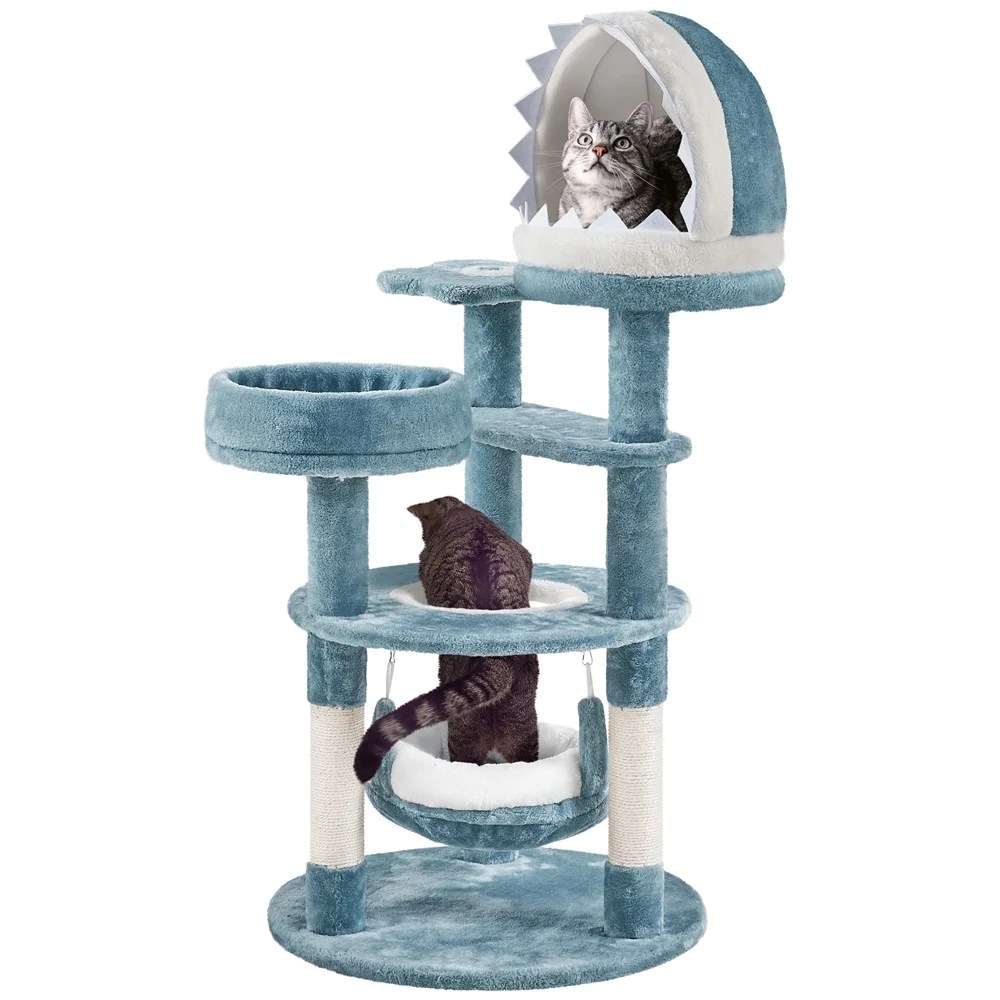 Alden Design 45.5" H Ocean-themed Cat Tree Multi-Level Cat Climbing Tree Cat Tower - Image 4