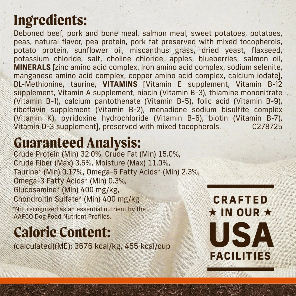 Merrick Premium Grain Free Dry Adult Dog Food, Wholesome And Natural Kibble, Real Beef And Sweet Potato, 22.0 lb. Bag - Image 8