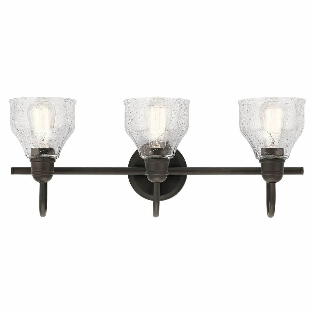 45973NBR Kichler Lighting Avery - 3 Light Bath Vanity Approved for Damp Locations - with Vintage Industrial inspirations - 9.25 inches tall by 24 - Image 6